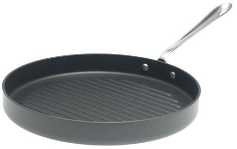 All-Clad 3012 Hard Anodized Aluminum Nonstick 12-Inch Round Grille Pan Specialty Cookware- Black