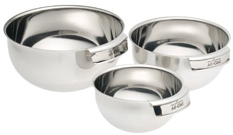 All-Clad MBSET Stainless Steel Dishwasher Safe Mixing Bowls / Set of 3 Kitchen Accessorie - Silver