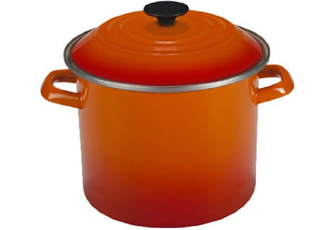 Enamel On Steel 8 Qt Stockpot Flame